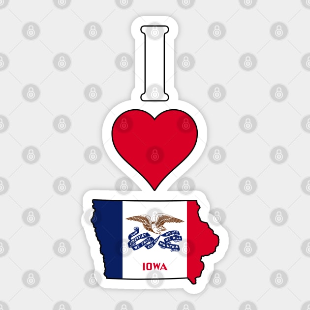 I Love Iowa Vertical I Heart Iowa State Flag Map Sticker by Sports Stars ⭐⭐⭐⭐⭐